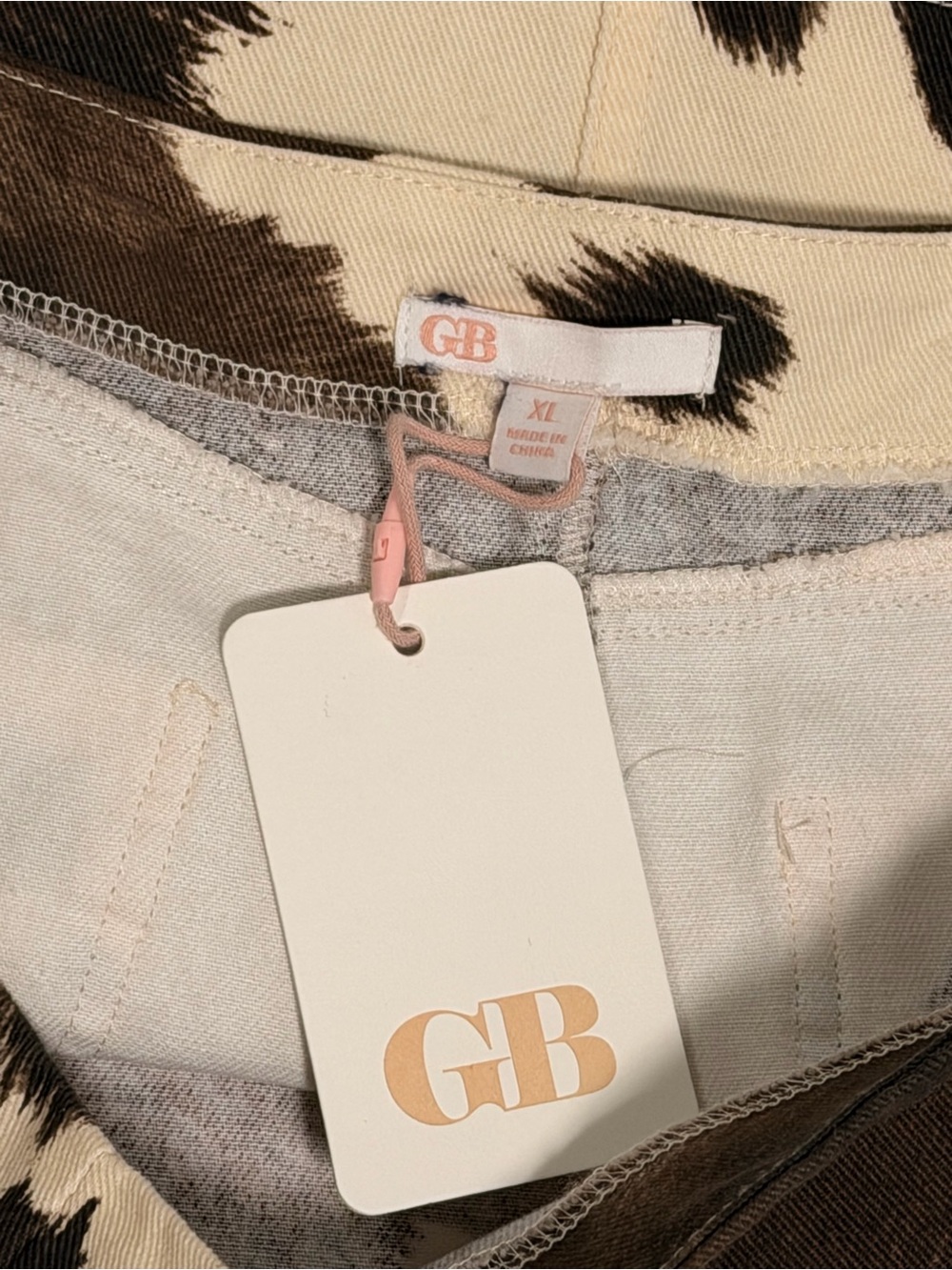 GB Cowhide Print Two-Piece Set - Crop Top & Mini Skirt, Brown & Cream - Picture 3 of 4